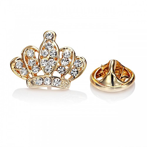 

Crystal Brooches Princess Crown Ring Princess Crown Ladies Vintage Sweet Fashion Brooch Jewelry Gold Silver For Wedding Party Evening Party Masquerade Engagement Party Prom