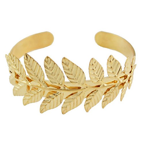 

Women's Cuff Bracelet Leaf Ladies Fashion Vintage Alloy Bracelet Jewelry Gold For Ceremony Office & Career