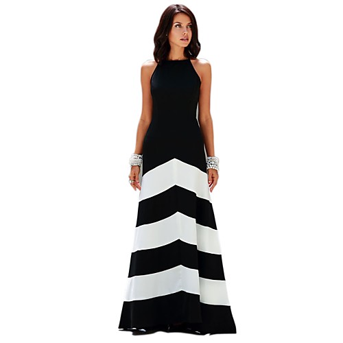 

Women's Swing Dress Maxi long Dress Black Sleeveless Solid Colored Cut Out Lace Summer Halter Neck Party Holiday Slim S M L XL XXL / Cotton / High Waist / Sexy / Cotton