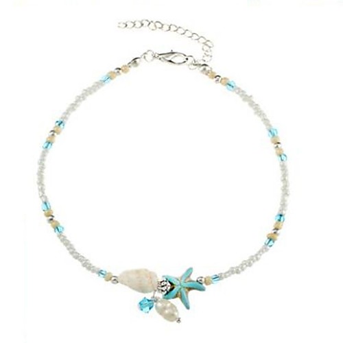 

Anklet Ladies Women's Body Jewelry For Daily Bikini Pearl Pearl Imitation Pearl Alloy Starfish Shell Light Blue