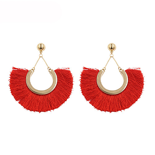 

Women's Drop Earrings Raffia Earrings Tassel Ladies Tassel Earrings Jewelry White / Black / Red For Gift Daily 1 Pair