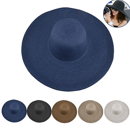 

Women's Hiking Cap One Panel Wide Brim Summer Outdoor Sunscreen UV Resistant Quick Dry Breathability Hat Straw Cream White Black for Hiking Outdoor Exercise Traveling