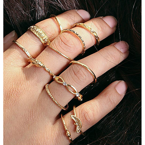 

Knuckle Ring Stacking Stackable Gold Alloy Ladies Simple Fashion 12pcs 7 / Ring Set / Rings Set