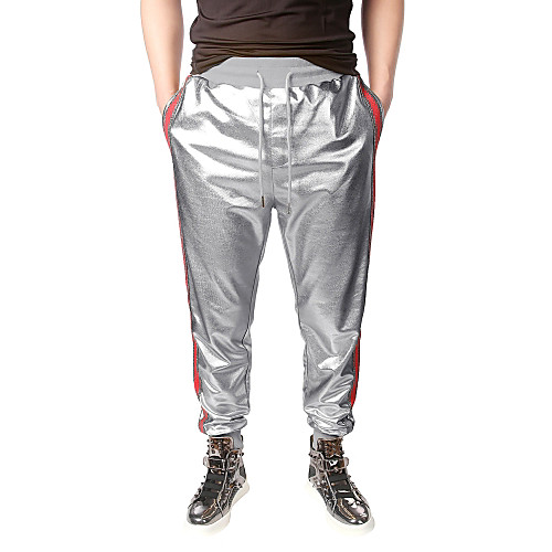 

Men's Streetwear Punk & Gothic Daily Sports Sweatpants Pants Color Block Full Length Blue Gold Silver