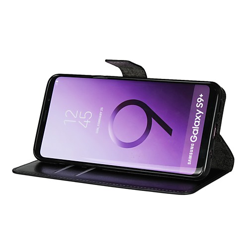 

Phone Case For Samsung Galaxy Full Body Case Leather Wallet Card S9 S9 Plus S8 Plus S8 S7 edge S7 S6 edge plus S6 edge S6 S5 Mini Wallet Card Holder Flip Solid Color Hard PU Leather