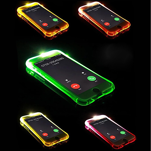 

Кейс для Назначение Apple iPhone X / iPhone 8 Plus Мигающая LED подсветка Кейс на заднюю панель Однотонный Мягкий ТПУ для iPhone X / iPhone 8 Pluss / iPhone 8