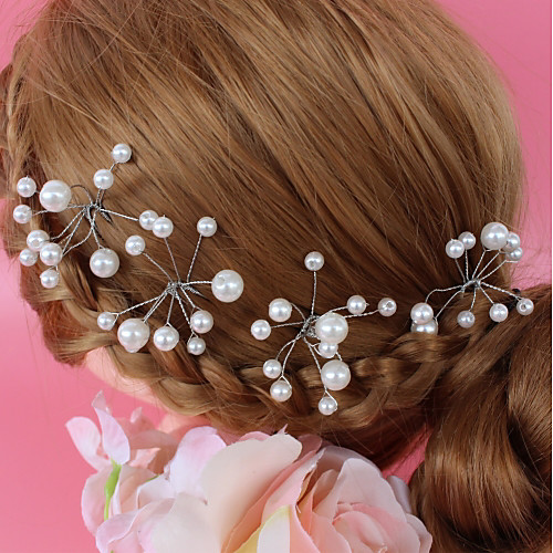 

Alloy Headdress with Imitation Pearl 2 Piece Wedding / Special Occasion Headpiece
