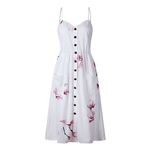 

Women's Strap Dress Midi Dress Blue Blushing Pink Green White Black Red Navy Blue Light Blue Sleeveless Dusty Rose Color Block Geometric Backless Print Summer Basic Slim S M L XL XXL 3XL