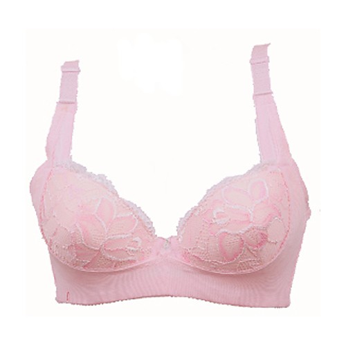 

Women's Bra Push-up Underwire Bra 3/4 Cup Floral Jacquard Daily Going out Cotton Blushing Pink