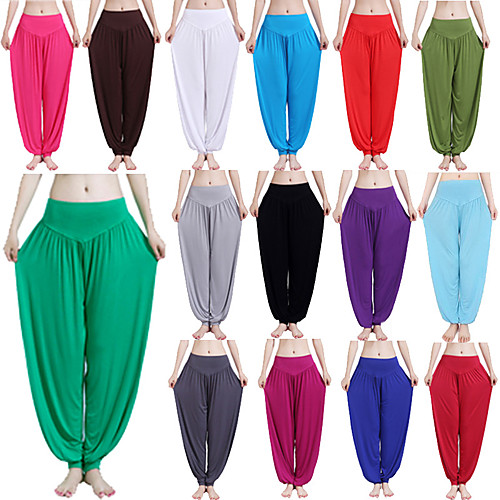 

Women's High Waist Yoga Pants Harem Bloomers Breathable Quick Dry White Black Purple Modal Sports Activewear Loose