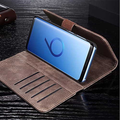 

DG.MING Leather Case For Samsung Galaxy S10 S9 Plus S8 Plus Wallet / Card Holder / Flip Full Body Cases Solid Colored Hard PU Leather