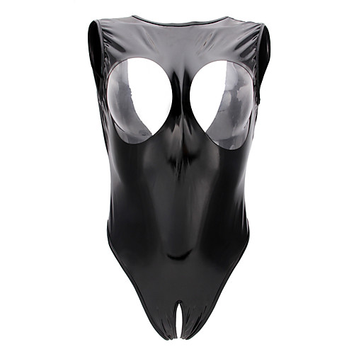 

Women's Cut Out Erotic Teddy Nightwear Solid Colored Black One-Size