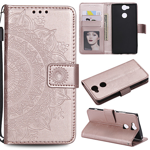 

Case For SonyXperia Z3 / SonyXperia Z5 / Xperia XA2 Wallet / Card Holder / Flip Full Body Cases Flower Hard PU Leather