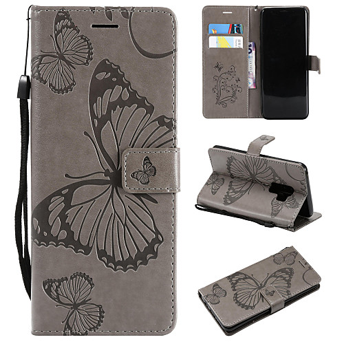 

Case For Samsung Galaxy S9 / S9 Plus / S8 Plus Wallet / Card Holder / with Stand Full Body Cases Butterfly Hard PU Leather