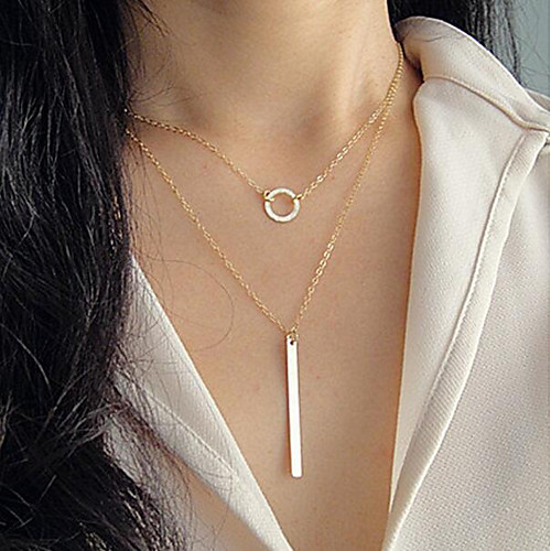 

Women's Chain Necklace Layered Necklace Layered Thick Chain Karma Necklace Ladies Vintage Multi Layer Metal Alloy Silver Gold 48 cm Necklace Jewelry For Gift Daily