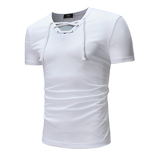 

Men's Solid Colored T-shirt Active Basic Daily V Neck White / Black / Royal Blue / Light gray / Dark Gray / Summer / Short Sleeve