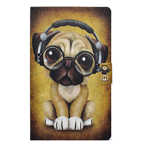 

Case For Samsung Galaxy Tab A 10.1 (2016) Card Holder / Shockproof / with Stand Full Body Cases Dog Hard PU Leather