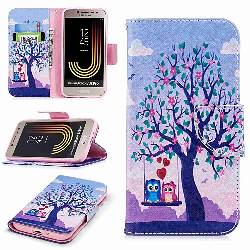 

Case For Samsung Galaxy J7 (2017) / J5 (2017) / J5 (2016) Wallet / Card Holder / with Stand Full Body Cases Owl / Tree Hard PU Leather