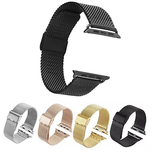 

Smart Watch Band for Apple iWatch 1 pcs Milanese Loop Stainless Steel Replacement Wrist Strap for Apple Watch Series SE / 6/5/4/3/2/1 38mm 40mm 42mm 44mm