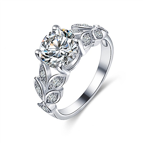

Band Ring Diamond Silver Copper Leaf Snowflake Ladies Classic Fashion 6 7 8 / Cubic Zirconia