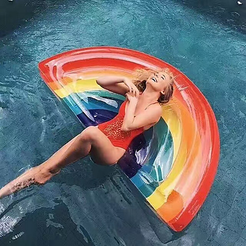 

Inflatable Pool Float Pool Float Pool Floaties Fun Inflatable Giant PVC Summer Rainbow Beach Swimming Pool Party Men's Women's Adults