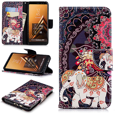 

Case For Samsung Galaxy A6 (2018) / A6 (2018) / A5(2017) Wallet / Card Holder / with Stand Full Body Cases Elephant / Flower Hard PU Leather