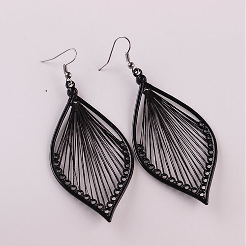 

Women's Drop Earrings Long Leaf Ladies Stylish Classic Earrings Jewelry Black For Daily 1 Pair