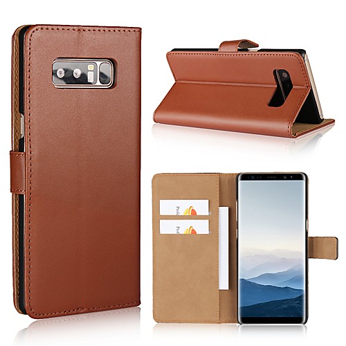 

Phone Case For Samsung Galaxy Full Body Case Leather Wallet Card Note 8 Note 5 Note 4 Note 3 Wallet Card Holder Flip Solid Color Hard PU Leather