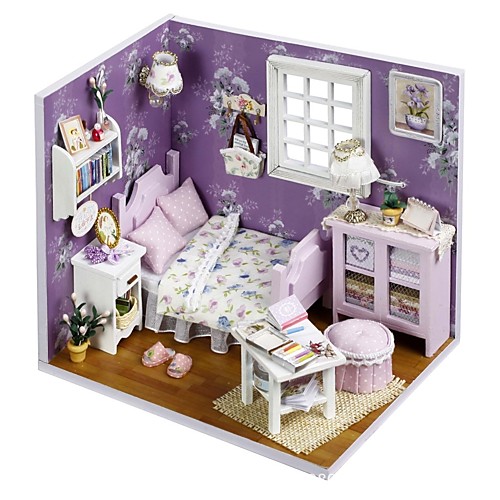 

Dollhouse DIY with LED Light Furniture Wooden Romantic 1 pcs Teenager Toy Gift