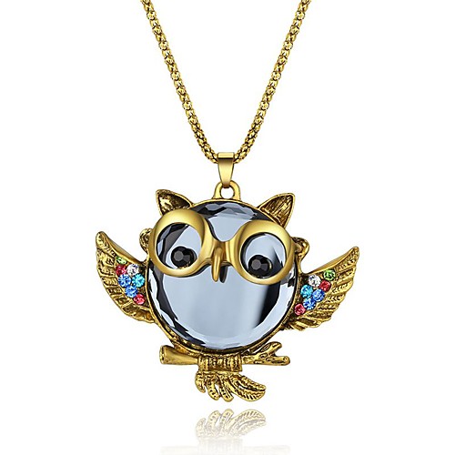 

Women's Cubic Zirconia Pendant Necklace Long Owl Ladies Classic Fashion Alloy Gold 52 cm Necklace Jewelry 1pc For Daily
