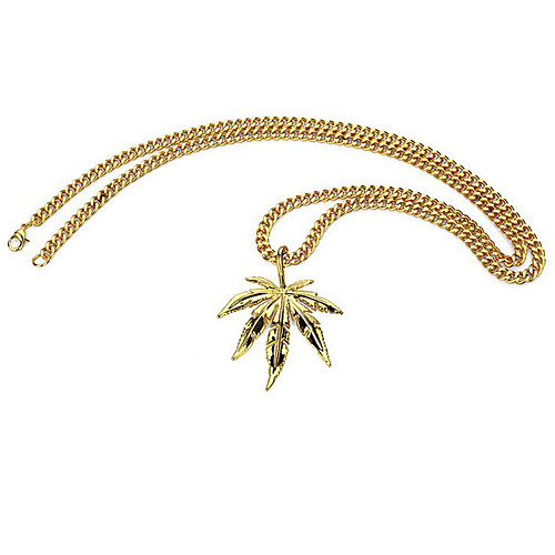 

Pendant Necklace Men's 18K Gold Plated Leaf Rock Fashion Gold Silver 75 cm Necklace Jewelry 1pc for Street Masquerade