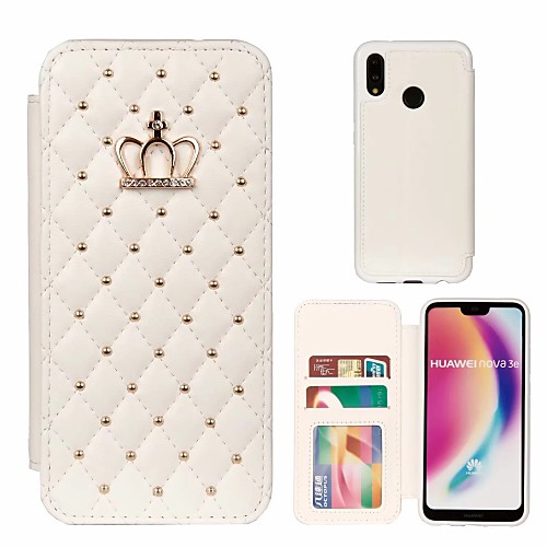 

Case For Huawei Huawei P20 / Huawei P20 Pro / Huawei P20 lite Rhinestone Full Body Cases Tile / Geometric Pattern Hard PU Leather