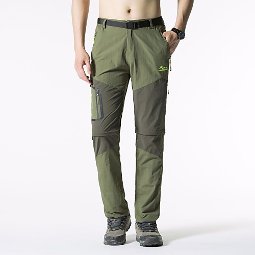 

Men's Hiking Pants Trousers Convertible Pants / Zip Off Pants Summer Outdoor Quick Dry Breathable Stretchy Sweat wicking Cotton Pants / Trousers Bottoms Army Green Khaki Black Camping / Hiking