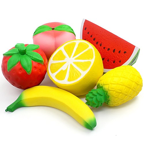 

Squishy Squishies Squishy Toy Squeeze Toy / Sensory Toy Jumbo Squishies Stress Reliever 6 pcs Fruit Stress and Anxiety Relief Super Soft Slow Rising Poly urethane For Kid's Adults' Children's Boys