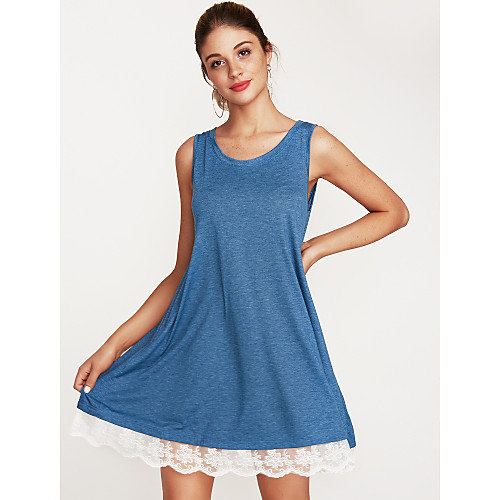 

Women's A Line Dress Short Mini Dress Blue Purple Yellow Wine Green White Black Brown Sleeveless Black Solid Colored Summer Round Neck Basic S M L XL XXL