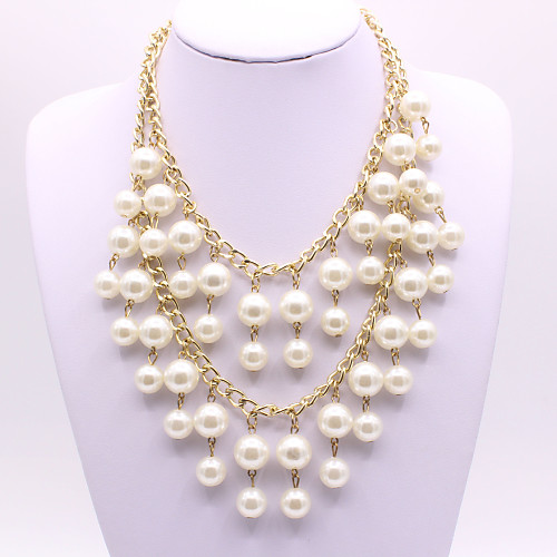 

Women's Layered Necklace Floating Ball Ladies Elegant Imitation Pearl Alloy Gold 50 cm Necklace Jewelry 1pc For Wedding Evening Party Masquerade Engagement Party Prom Promise