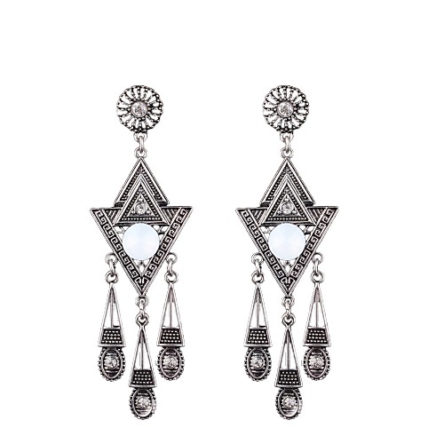 

Women's Drop Earrings Ladies Stylish Classic Rhinestone Earrings Jewelry Silver For Daily 1 Pair