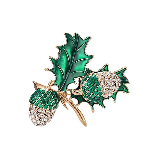 

Women's Brooches Sculpture Leaf Ladies Stylish Classic Brooch Jewelry Green For Daily