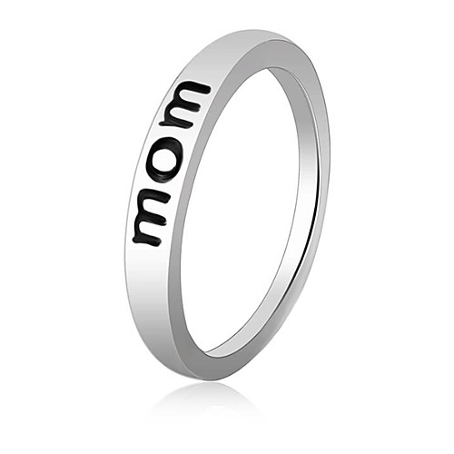 

Band Ring Sculpture Silver Alloy Alphabet Shape Ladies Simple Vintage 1pc 6 7 8 9 / Women's / Tail Ring