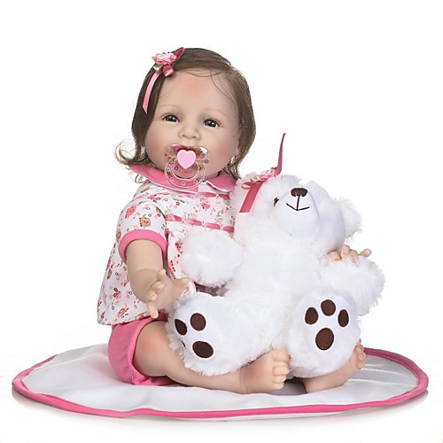

NPKCOLLECTION 24 inch NPK DOLL Reborn Doll Girl Doll Baby Girl Reborn Toddler Doll lifelike Cute Child Safe Non Toxic Artificial Implantation Blue Eyes Cloth 3/4 Silicone Limbs and Cotton Filled Body