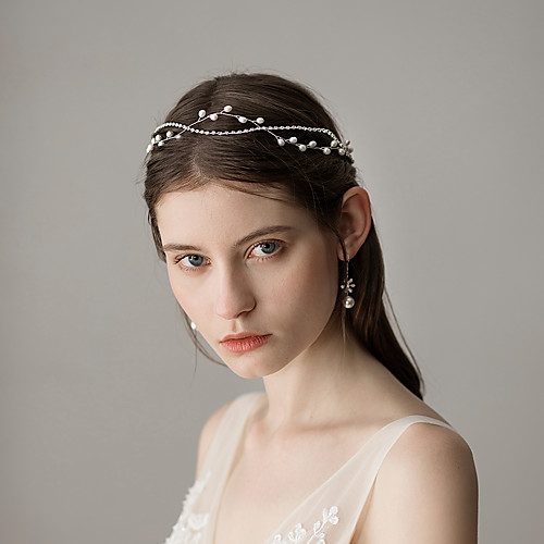 

Imitation Pearl Headbands with Crystals / Rhinestones 1 Piece Wedding / Party / Evening Headpiece