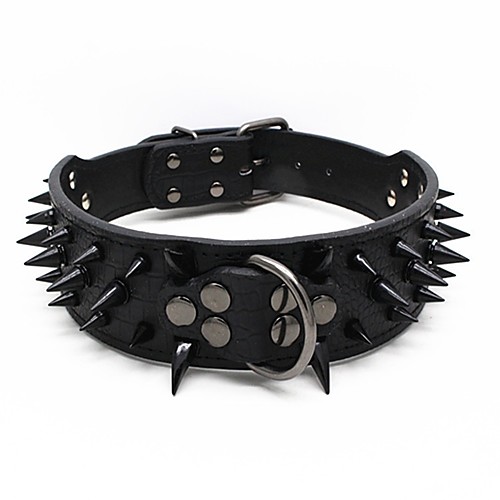 

Dog Cat Pets Collar Dog Training Collars Mini Walking Adjustable / Retractable Studded Training For Dog / Cat Casual Mosaic Punk PU Leather / Polyurethane Leather Husky Labrador Alaskan Malamute