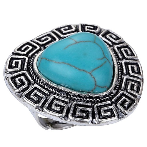 

Ring Turquoise 3D Silver Alloy Heart Ladies Vintage western style 1pc Adjustable / Women's