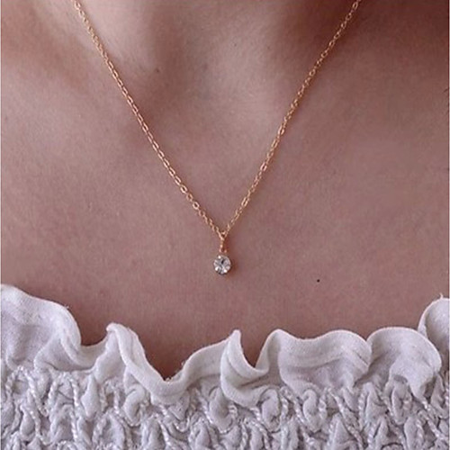 

Women's Crystal Pendant Necklace Chain Necklace Dainty Ladies Elegant Fashion Alloy Gold 40 cm Necklace Jewelry 1pc For Daily Office & Career