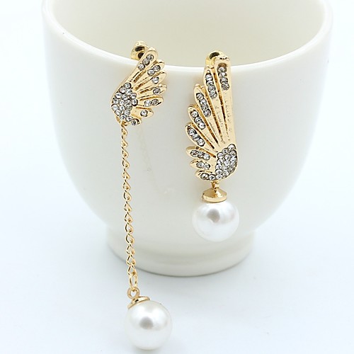 

Women's Mismatch Earrings Mismatched Wings Ladies Stylish Classic Rhinestone Earrings Jewelry Gold For Daily 1 Pair