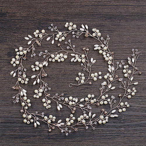 

Imitation Pearl / Copper wire Headbands / Headpiece / Head Chain with Faux Pearl / Crystals 1pc / 1 Piece Wedding Headpiece