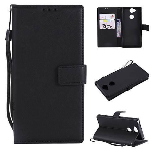 

Case For Sony Xperia XZ1 Compact / Sony Xperia XZ1 / Sony Xperia XZ Wallet / Card Holder / Flip Full Body Cases Solid Colored Hard PU Leather