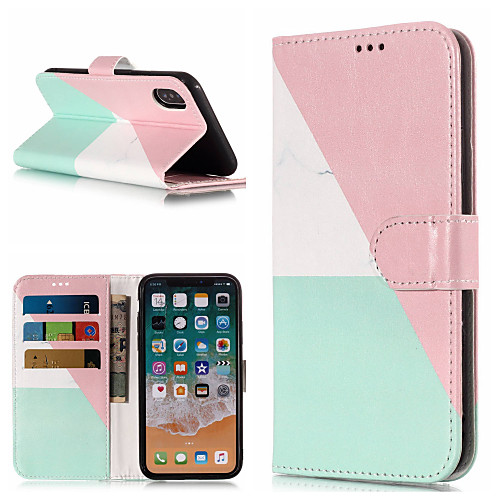 

Case For Apple iPhone X / iPhone 8 Plus / iPhone 8 Wallet / Card Holder / with Stand Full Body Cases Marble Hard PU Leather