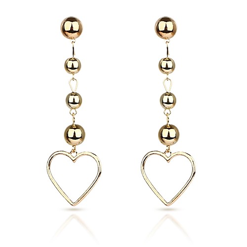 

Women's Drop Earrings Long Heart Ladies Stylish Classic Earrings Jewelry Gold For Daily 1 Pair