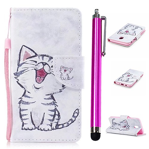 

Case For Samsung Galaxy J3 (2017) Wallet / Card Holder / with Stand Full Body Cases Cat Hard PU Leather